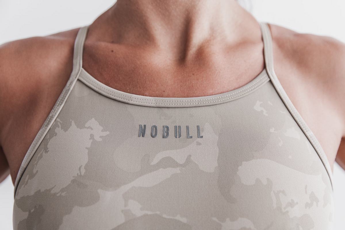 Nobull High-Neck Women's Sports Bras Camo | Australia (MV3854)